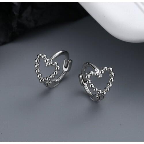 Luckydays Hot Simple 2021 Hoop Earrings For Women Party Gift Minimalist Hollow Heart Earring Accessory Wholesale