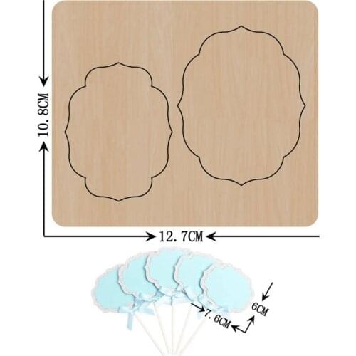 Polygon Label Birthday Cake Decor Handwork Wooden Mold Wood Dies Leather Cloth Paper Craft fit main cut machine