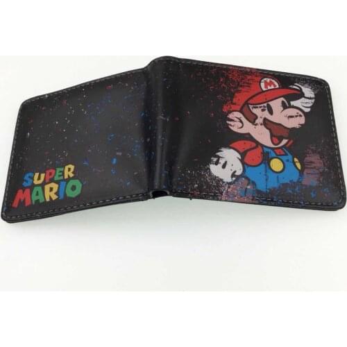 Super Mario Men Wallet Short PU Printing Coin Purse Mario Bros Card Holder Fashion Cartoons Womens Clutch Bag Money Clip Gifts