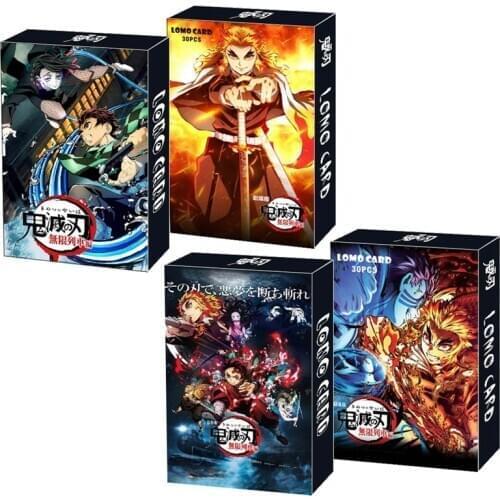 30 Sheets/Set Demon Slayer Kimetsu No Yaiba LOMO Card Mini Postcard Kamado Tanjirou Greeting Cards Photo Card Gift Collection