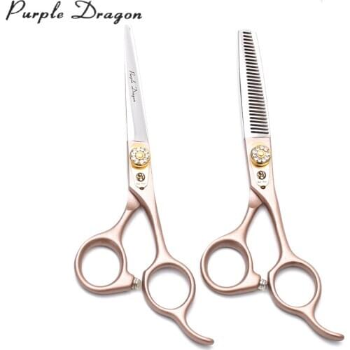 5.5" Purple Dragon Stainless Professional Hairdressing Scissors Straight Scissors Thinning Shears Salon Hair Scissors Set Z9105