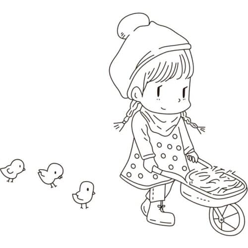 10x8 Girl stroller Transparent Clear Silicone Stamp Seal for DIY scrapbooking photo album Decorative clear stamp