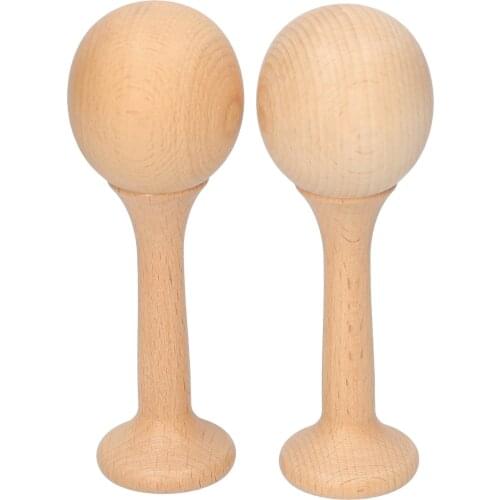 Beech Maraca Rumba Shaker Rattles Percussion Instrument Wooden Maraca Pair Percussion Maraca for Kids Child Musical Instrument