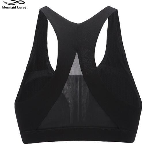 Sport Racerback Bra Mesh Ventilation Yoga Bra Sports High-coverage Workout Fitness Bra Push up Plus size Gym Invigorate Bras Top