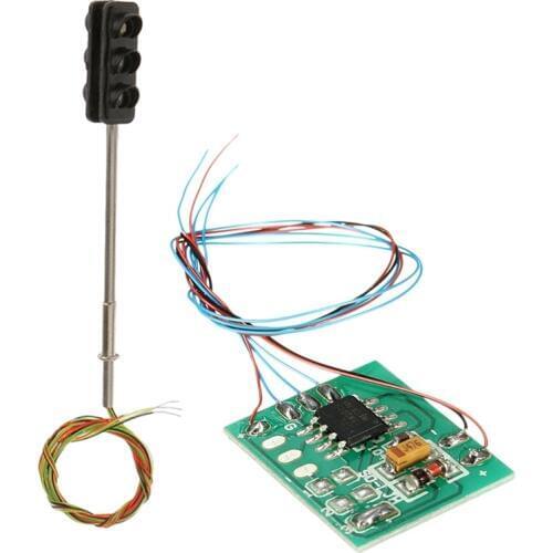 3 Color Traffic Light Signals Ho Oo Scale Model 6Led For Diy Sand Table Crossing Street Construction Railway Two Side