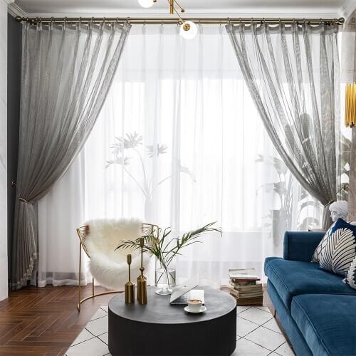 Chicity Home Decor Modern style Tulle Curtains For Living room Solid Tulle for bedroom net curtain for kitchen Customized