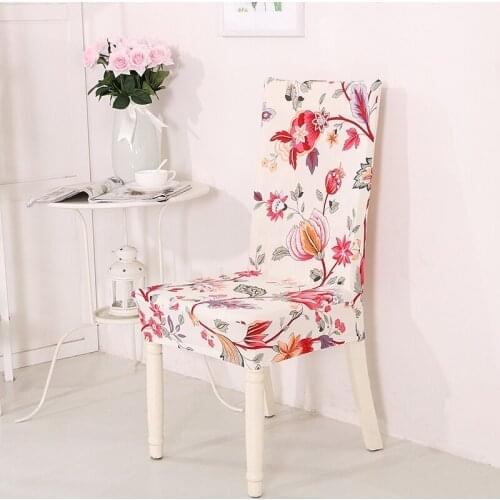 Floral Universal Elastic Chair Cover Stretch Washable Dining Chair Covers Spandex Removable Chair Slipcovers For Kitchen Wedding