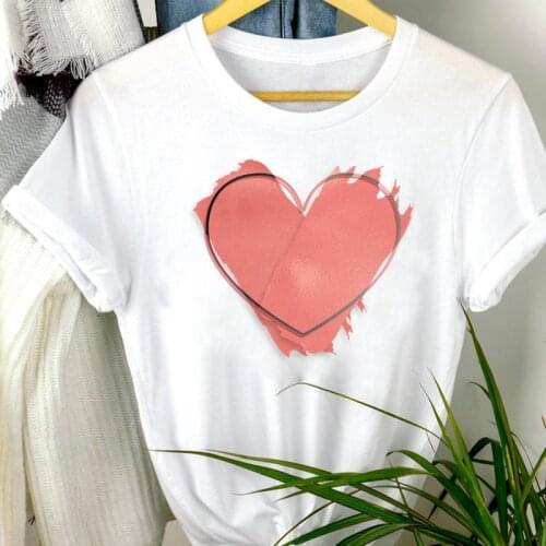 Women Clothes Watercolor Love Cartoon Watercolor Summer Fashion Short Sleeve Summer Print Tshirt Female Tee Top Graphic T-shirt
