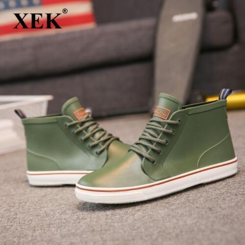 XEK 2018 NEW rainboots slip water shoes fishing boots short rubber rain boots man garden boots Men lightweight galoshes ZLL160