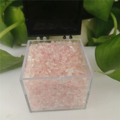 1 Box Natural Pink Rose Quartz Crystal Gravel Stone Rock Chips Healing Natural Stones And Minerals