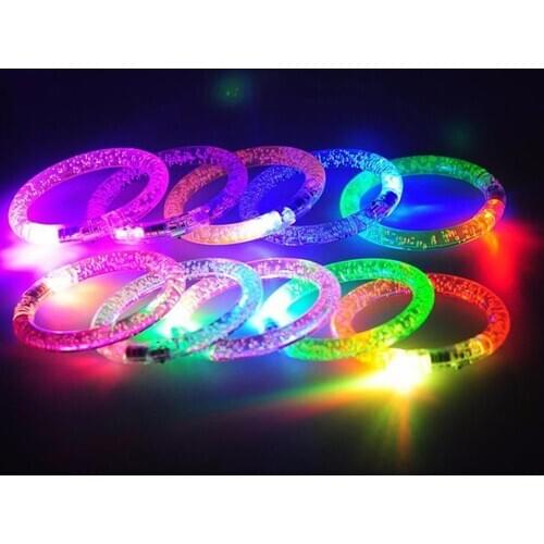 1Pc Acrylic Bubble LED Flashing Bracelet Bangle Luminous Wristband Party Favors Festive Party Supplies