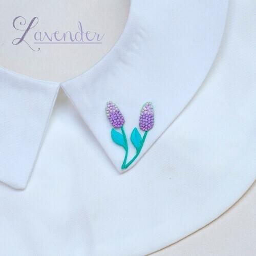 2 Pieces Small Flower Embroidered Lavender Flower Patches for Clothing Iron On Patch for Dress Down Coat Jacket Jeans Stickers