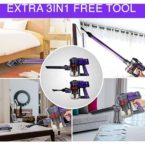 3 In 1 Rechargeable 19000Pa Cordless Stick Wireless Handheld Vacuum Cleaner 150W Lightweight Dust Mite Controller Predator