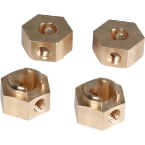 4PCS Durable Copper Hexagon Wheel Hex for Axial 1/10 RBX10 Ryft Off-road RC Car Frame Axle Accessories