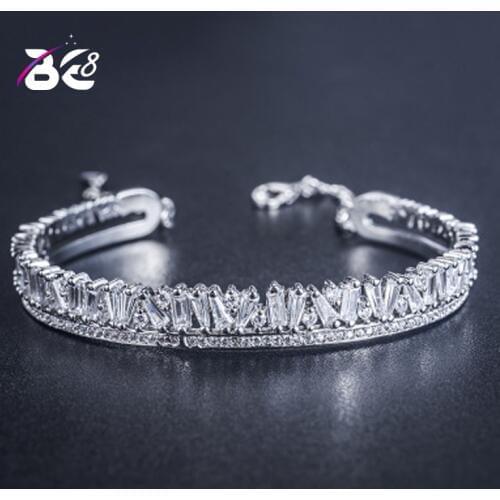 Be 8 Brand AAA Cubic Zircon Wedding Bracelets,White Color Luxury Women Jewelry Bracelets for Women B095