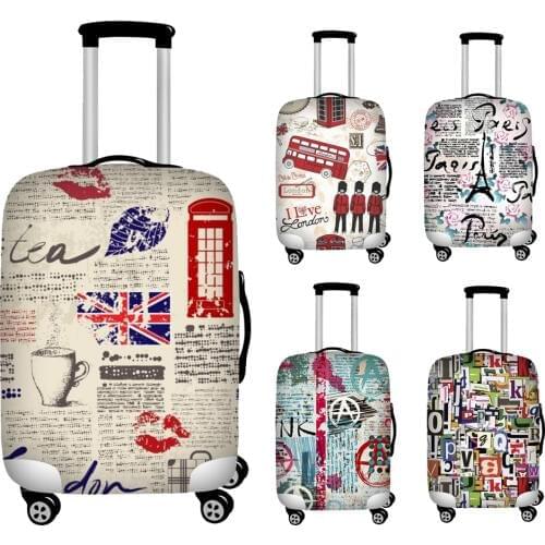 18-32 Inch Newspaper Style Travel Suitcase Protective Cover Anti-dust Trolley Case Elastic Luggage Cover Travel Accessories