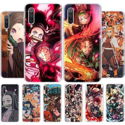 Anime Kimetsu No Yaiba Demon Slayer Phone Case For Xiaomi MI 8 9 10 5X 6X A1 A2 A3 CC9E 9T NOTE10 Pro Lite Cover Coque soft Sili