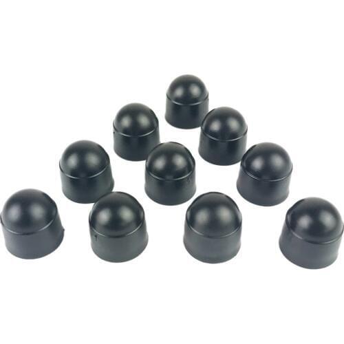 Black 10Pcs 18mm Plastic M6 Car Wheel Nut Screw Cover Rim Bolt Cap Hexagonal