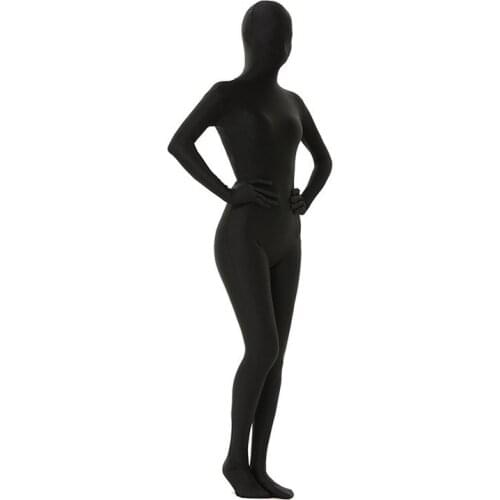 Black Full Body Stage Costume Zentail Jumpsuit Human Photography Invisible Man Ninja Role Play Costume Stealth Tights Lingerie