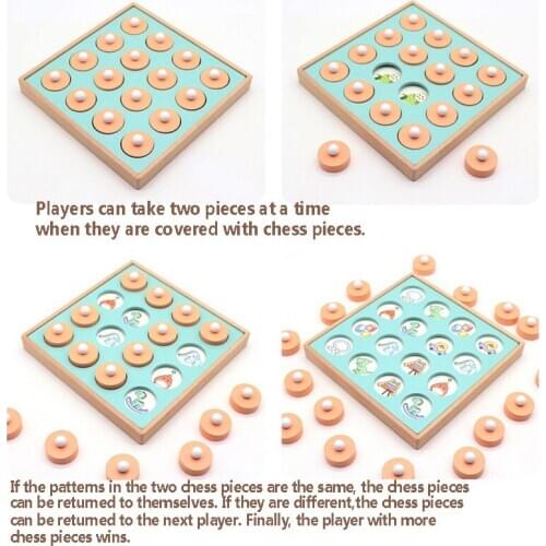 Kids Wooden Boxed Memory Chess Logic Thinking Children Brain Intelligence Development Puzzle 3-6 Years Old Teaching Toys AC889