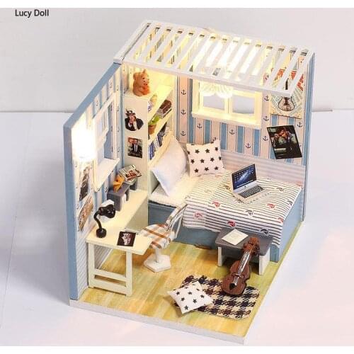 Diy DIY House Wooden House Handmade Fashion Assembled Building Model Girls Birthday Gifts Christmas Gifts