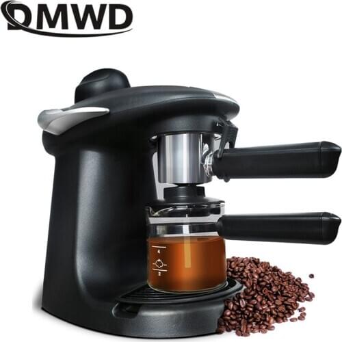 DMWD 250ML Italian Espresso Coffee Maker Automatic Electric Coffee Machine Cappuccino Milk Frothers Milk Foamer Steam 5BAR 220V