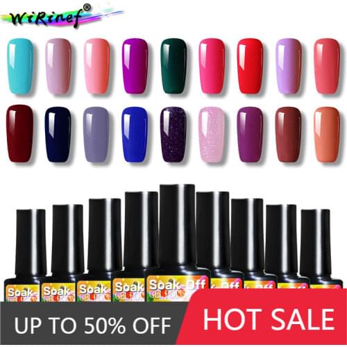 WiRinef 27 Colors Pure Colors Gel Nail Polish 8ml Soak-off UV LED Lamp Lacquer Semi Permanent Colorful Gel Varnish