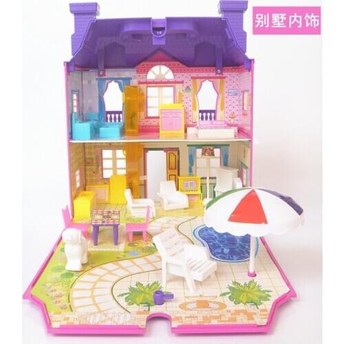 Toys happy family suit Dollhouses toys happy family theme villa house princess house room toy suit with light music Furniture