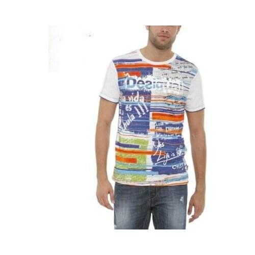 Spanish white fashion mens short sleeve