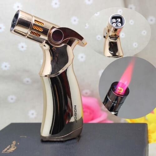 Jobons Powerful Wham Four Torch Lighter Jets Turbo Grill Butane Gas Lighter Windproof Cigar Gadget for The Man