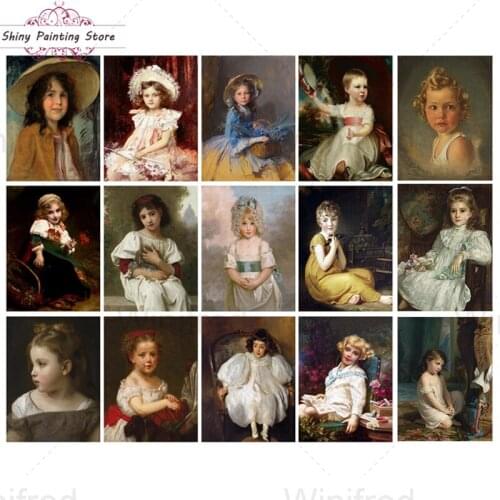 Classical Oil Painting Girl 5D Diamond Painting Mosaic Portrait Diamond Embroidery Cross Stitch Vintage Decoration Handmade Gift