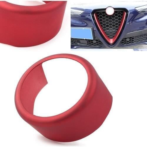 For Alfa Romeo 2017 2018 2019 2020 Stelvio Front Grill Grille Logo Emblem Ring ABS Decoration Cover Trim Car Styling Accessoreis