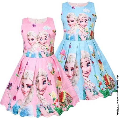 Disney Frozen Elsa Girls Dress Costume Princess Girls New Year Party Dresses Children Kids Clothing Infantil Vestidos Clothes