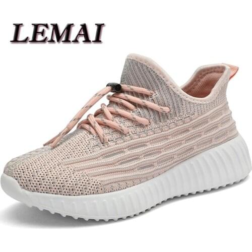 LEMAI Dropshipping New Children Shoes Kids Casual Shoes Fashion Breathable Knitting Soft Bottom Non-Slip Boys Girls Sneakers