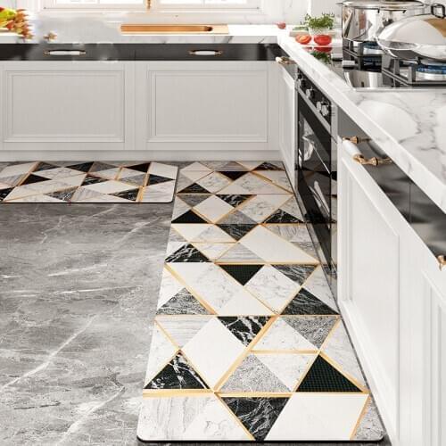 Alfombra Cocina Nordic Long Kitchen Mat Can Rubbed And Washable PVC Foot Pad Household Waterproof Non-Slip Oil-Proof Carpet