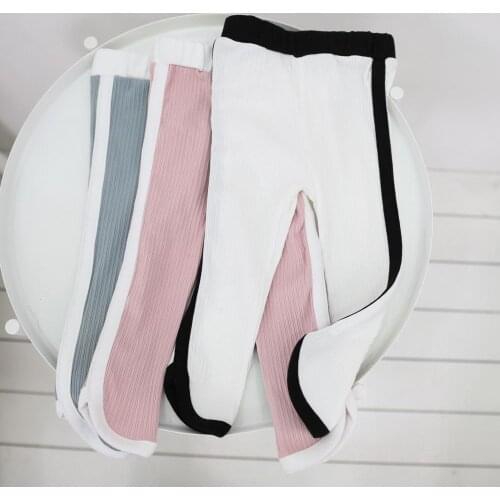 Girls Leggings Kids Basic Trousers Children Ribbed Crop Leggings Pants Ankle Length Spring Autumn Fall