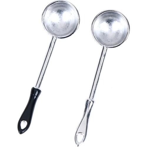 2Pcs Dollhouse Miniature Accessories Shovel Soup Spoon Mini Stir Fry Spoon Cooking Spoon Kitchen Utensils For Decoration