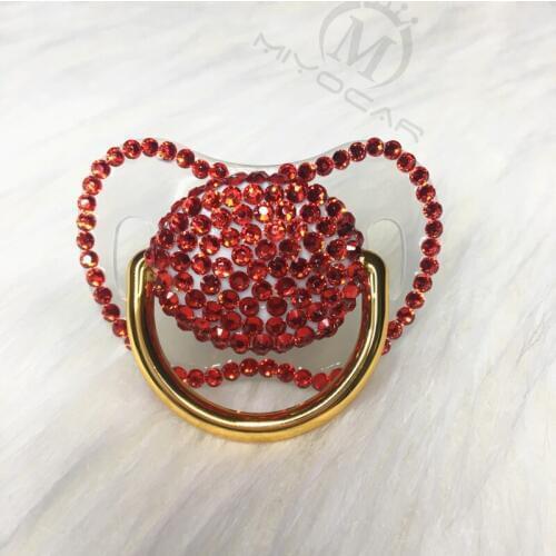 MIYOCAR handmade bling red rhinestone pacifier queen and King style pacifier dummy ideal gift baby showe PBR