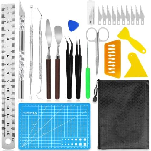 26PCS Craft Weeding Tools Set Stainless Steel Craft Basic Tools Kits for Weeding Vinyl,Cameos,DIY Art Work Cutting,Scrapbook