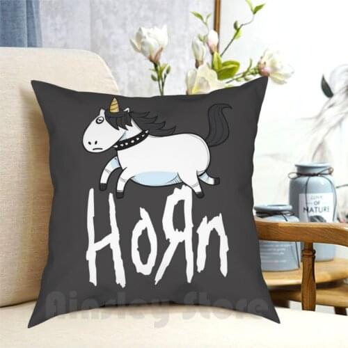 Horn Funny Emo Unicorn Heavy Rock Band Fan Pillow Case Printed Home Soft Throw Pillow Horn Korn Music Heavy Metal Hard