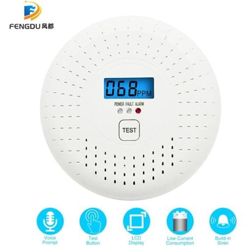 Home Security 85dB Warning High Sensitive LCD Photoelectric Independent CO Gas Sensor Carbon Monoxide Poisoning Alarm Detector