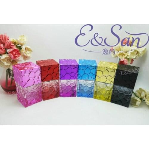 Wholesale PT049-30ML Water Cube Color Spray Perfume Bottle Empty Glass Spray Packing Bottle 100pcs/lot