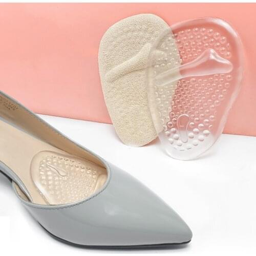1Pair Shoe Pads Forefoot Cushion Silicone Foam Massage Non Slip High Heels Insole Pain Relief Metatarsal Ball Foot Support Soles