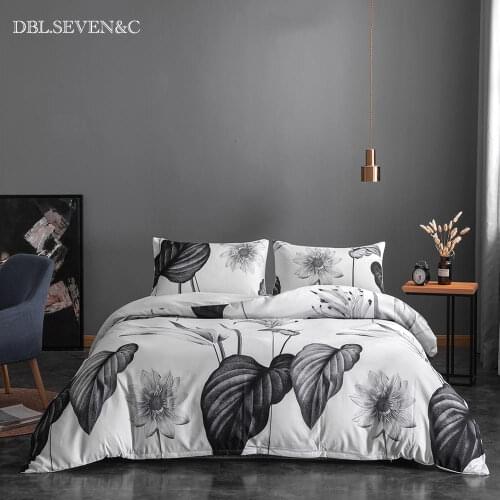 2/3PCS nature & simple style home Linens euro bedding set Plant printing Bed linen bed duvet cover set Quilt Cover + Pillowcase
