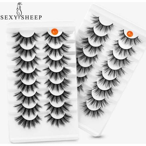 SEXYSHEEP 5/8/ Pairs 3D Faux Mink Eyelashes Natural Thick Long False 10-15mm Lashes Dramatic Fake Eyelash Eyes Makeup Extension