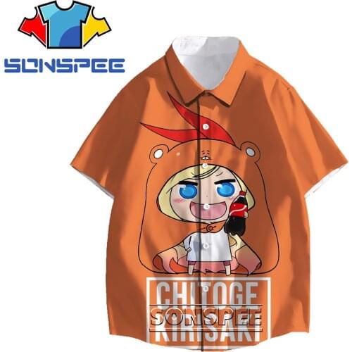 SONSPEE 3D Anime Himouto Umaru-chan Printed Shirt Japanese Casual Fashion Cute Cartoon Oversized Loose Mens Womens Tops