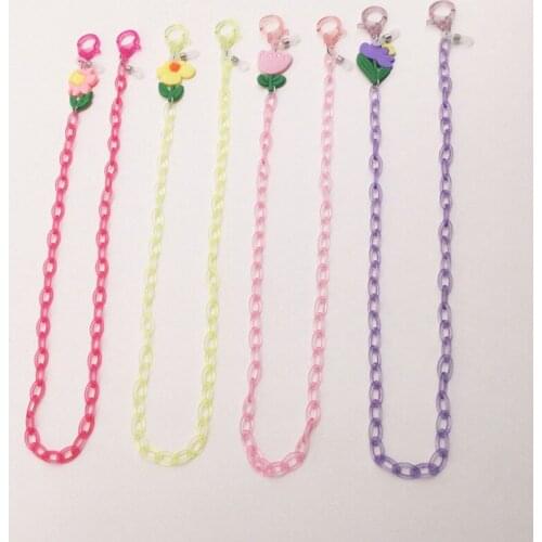 Anti-lost Mask Chain Flower Acrylic Lanyard Glasses Lanyard Necklace For Women Long Chain Necklace Strap Holder Glasses Rope