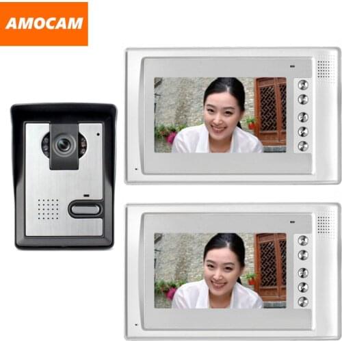 7" Monitor Video Doorbell Door Phone Kit IR Night Vision Door Camera Video Intercom video interphone 2-Monitor for home villa
