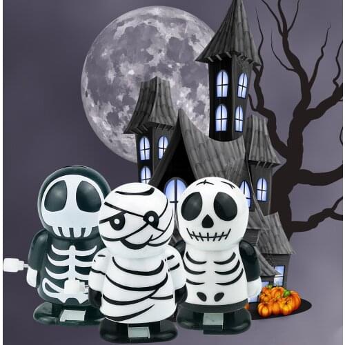 Funny Wind Up Toy Halloween Kids Gift Walkable Mummies /Ghost Clockwork Doll Baby Crawling Ability Trainin Party Supplies Prank