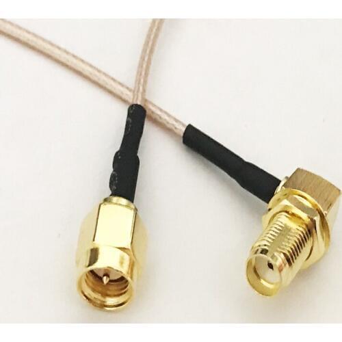 10pcs FPV 10cm Right Angle SMA Female Jack to SMA male Plug Extension Pigtail Cable RG178